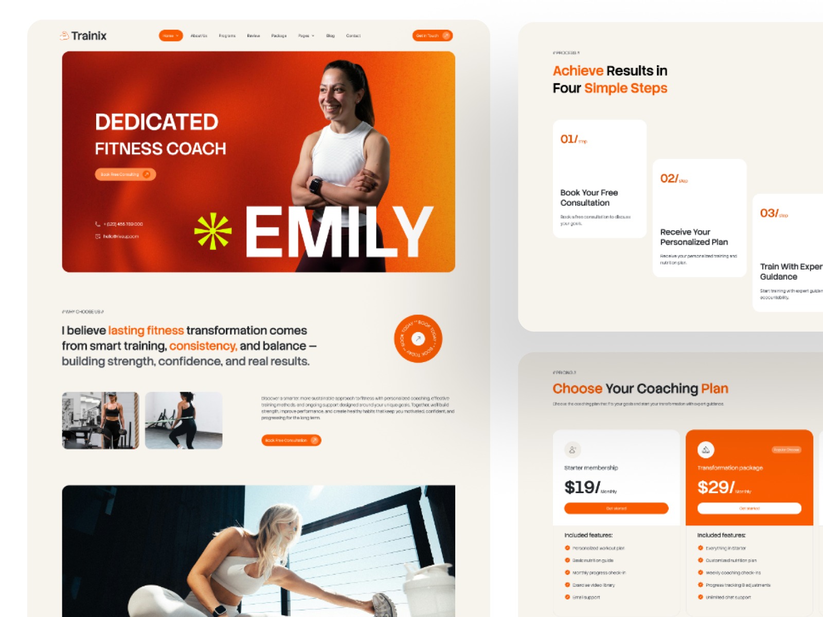 Tranix Fitness Coach: Responsive Health Website Template Image 1