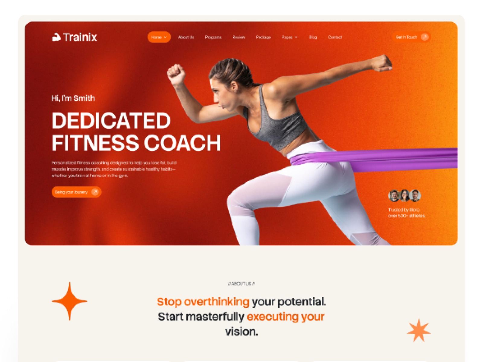 Tranix Fitness Coach: Responsive Health Website Template Image 4