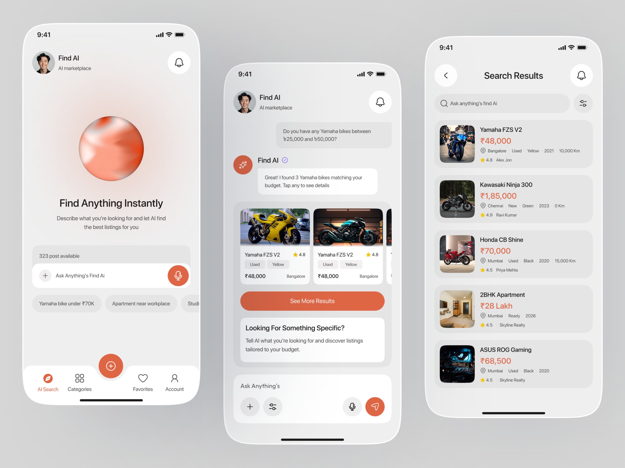 AI Search Marketplace App Design