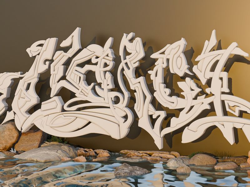 Graffiti "Луисъ" 3d - Blender