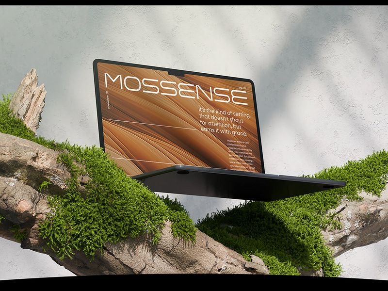 Mossense — 12 Laptop Mockup Scenes — Vol.01