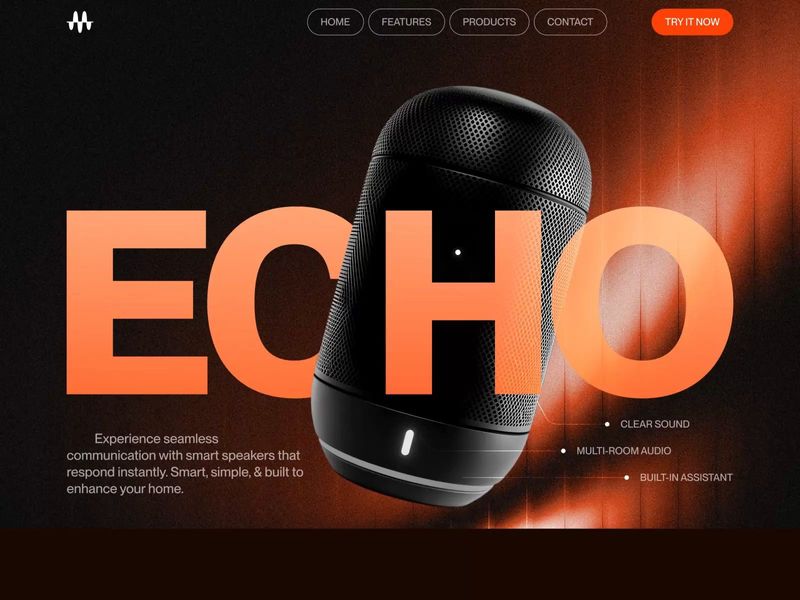 ECHO - Smart Voice Device Website (Dark Mode)