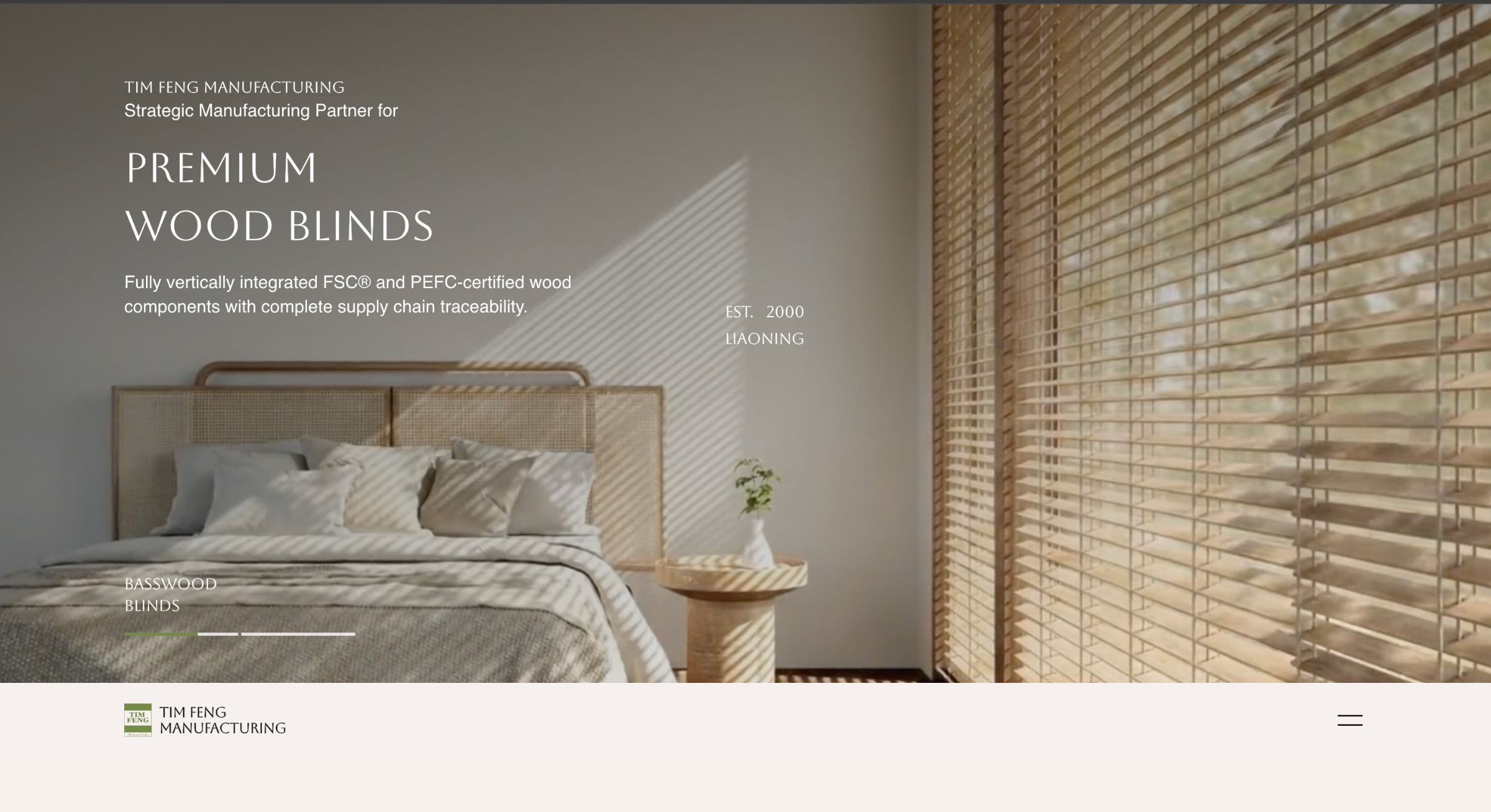 Tim Feng Manufacturing Website Design Image 1