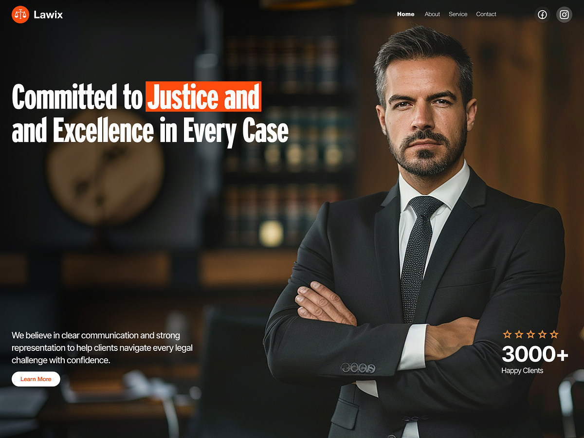 Lawyer Website Design Law Firm Attorney Landing Page Image 0
