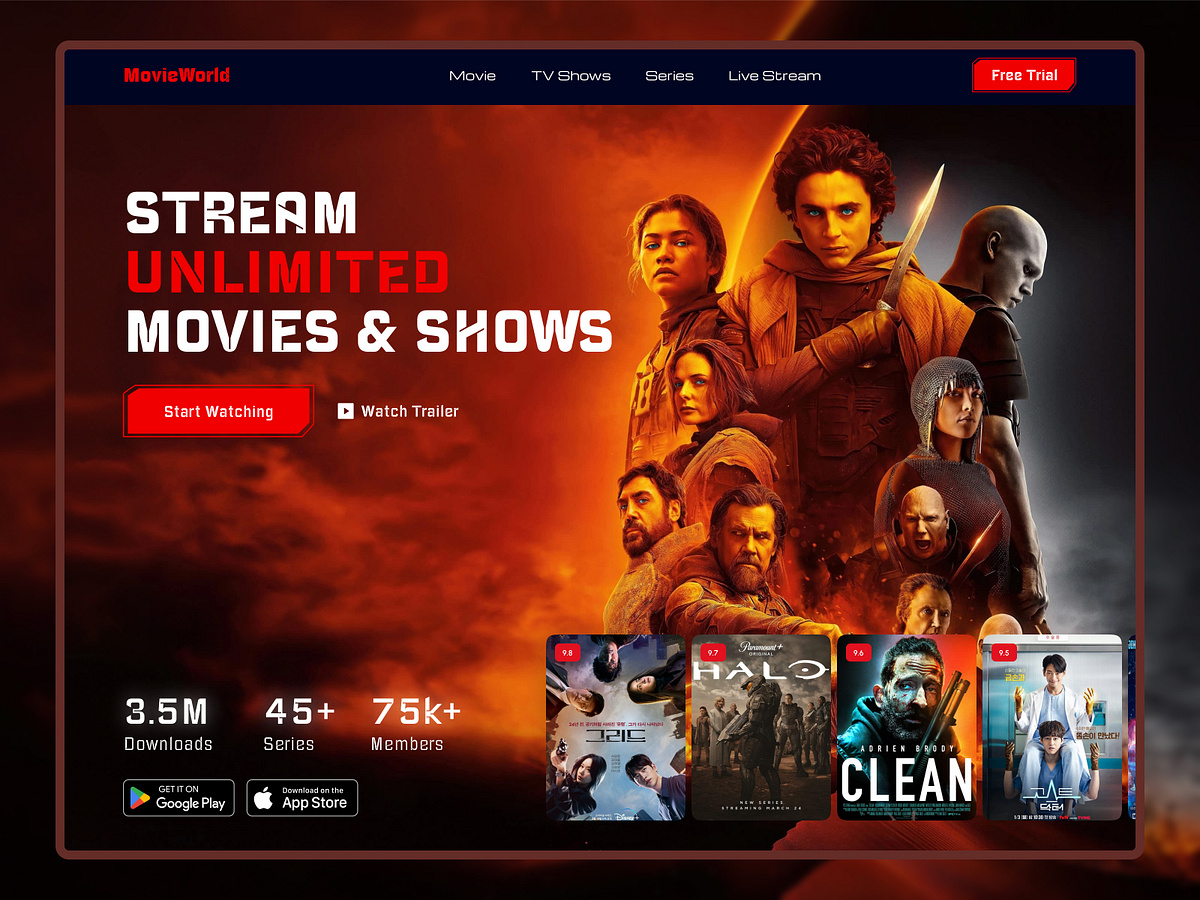 Movie Streaming Website Concept