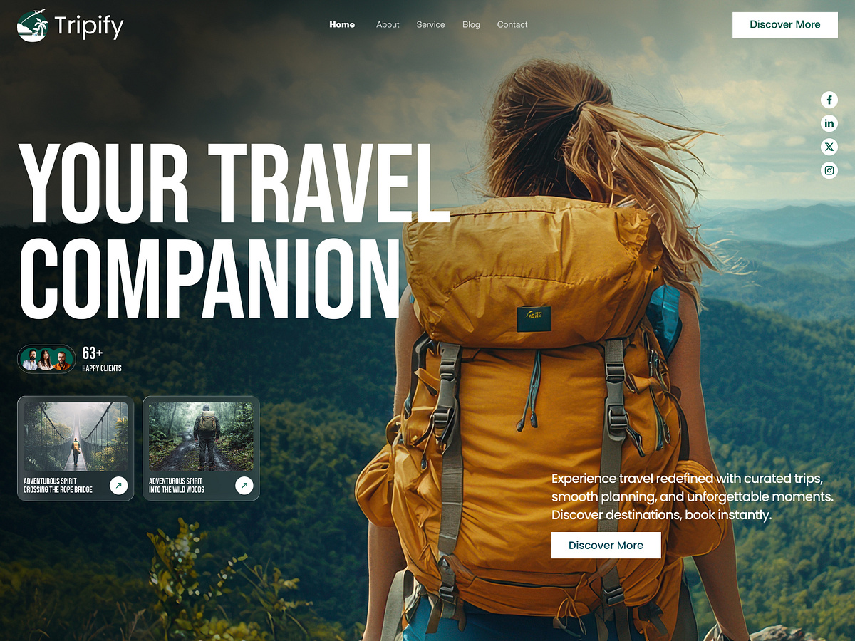 Travel Website Landing Page UI
