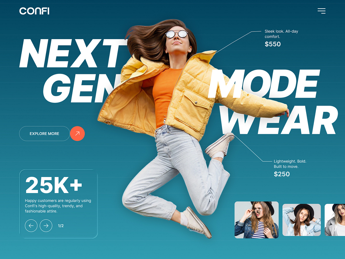 eCommerce Landing Page for Confi Fashion Image 0