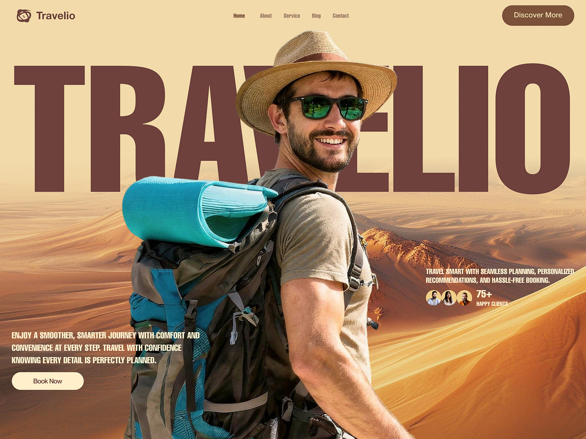 Travel Website Homepage - Travel Agency Landing Page UI Design
