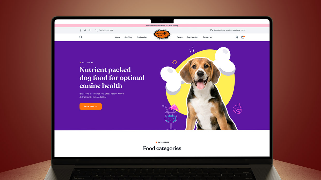 Pet Food Website Design for E-commerce Shop Image 0