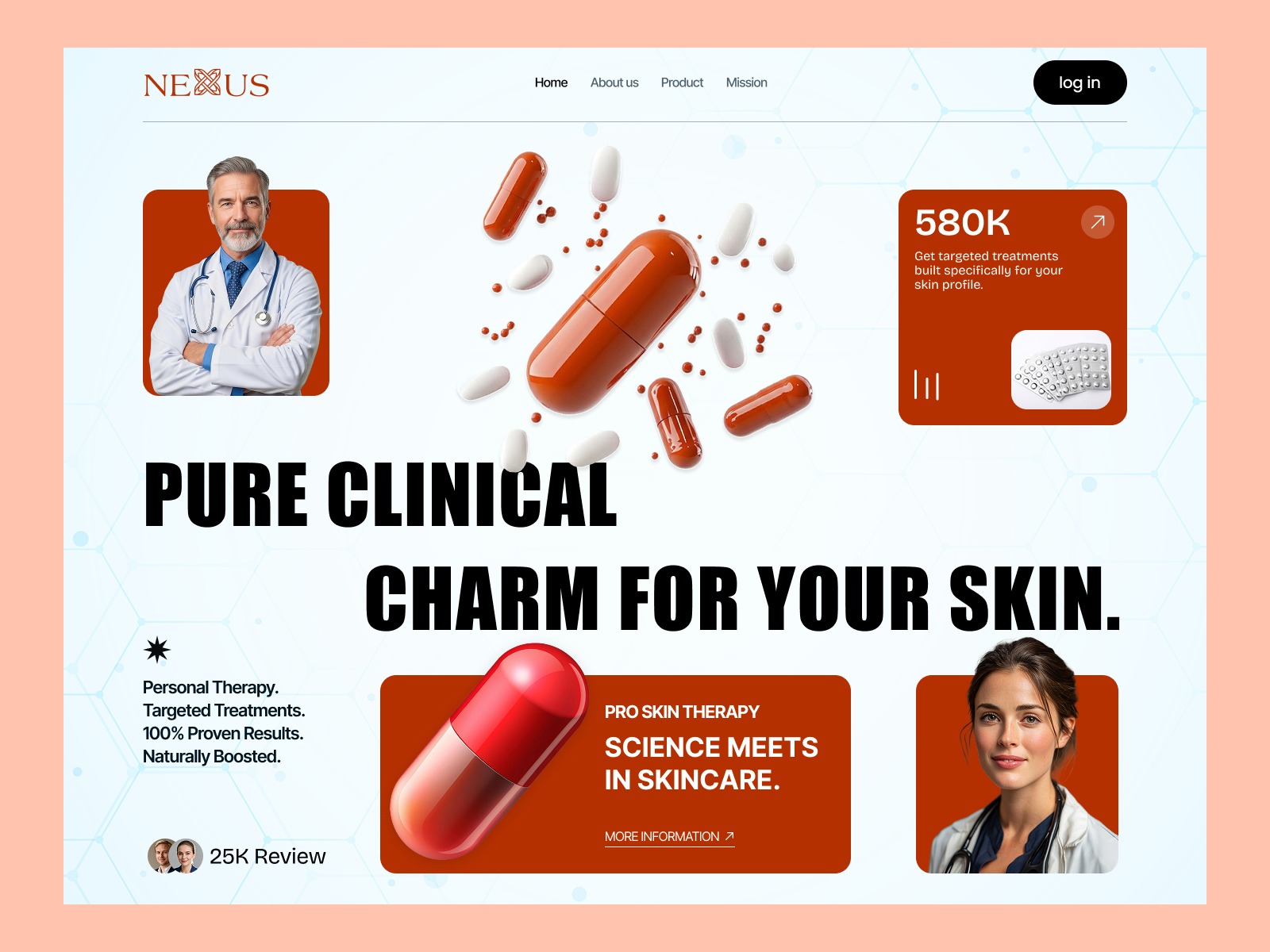 Skincare Website UI Design | Healthcare Landing Page