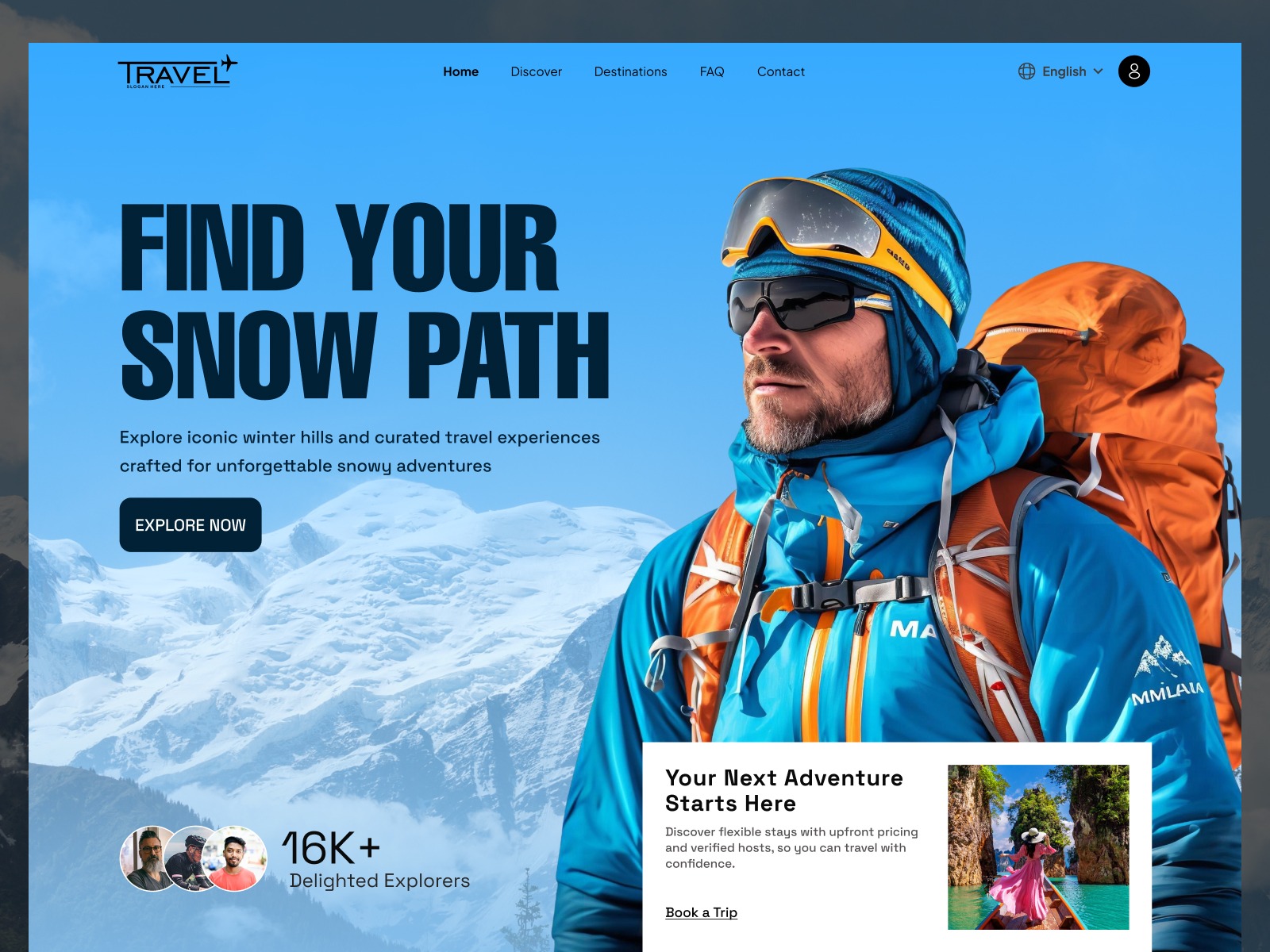 Travel Agency Landing Page UI UX Design