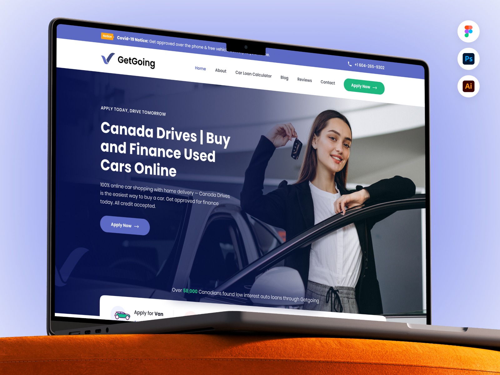Auto Loan Website | Car Shop Landing Page