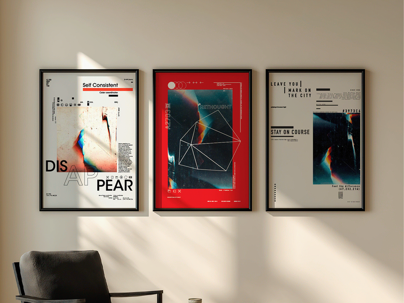 Free 3 AI Posters — Experimental Glitch & Typography