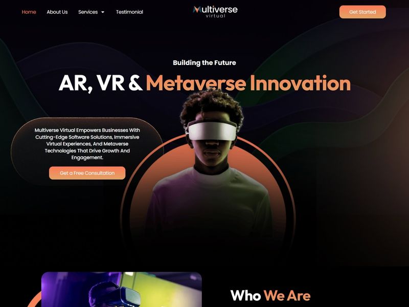 Modern AR/VR Company Website Design