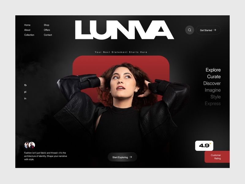 Lunva - Clothing Website Hero Section