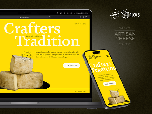 St. Marcus - Artisan Cheese website concept +mobile