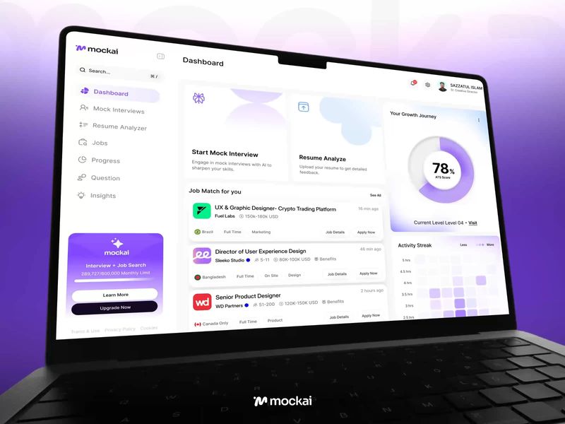 Mock AI — AI Resume Analyzer SaaS Design