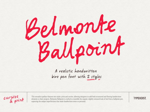 Belmonte Ballpoint Handwriting Font | TYPEHEIST Font Foundry