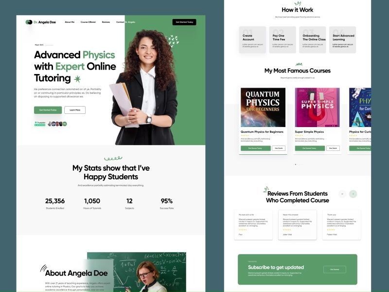Landing page animation