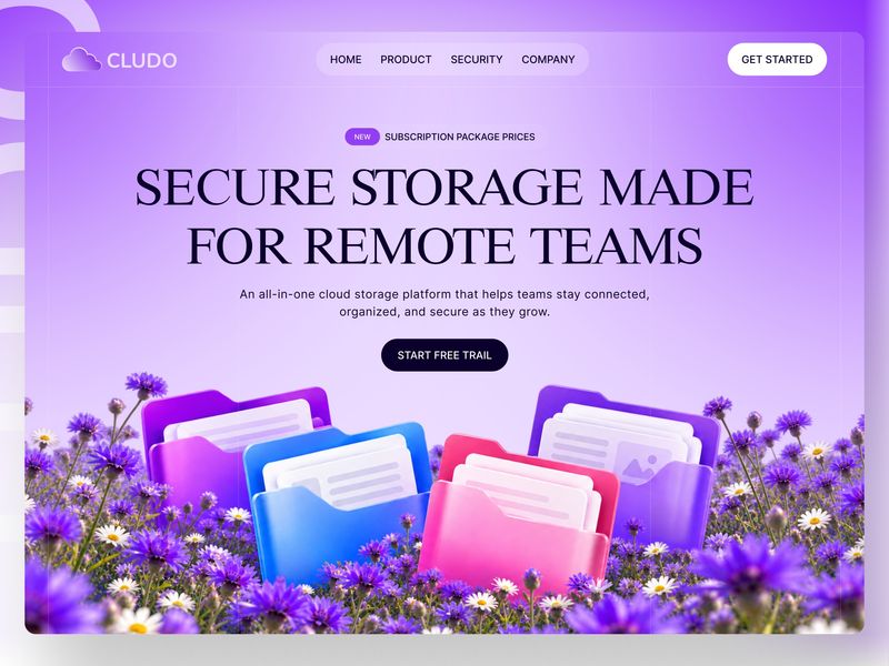 Cludo - Cloude Storage Website UI Design