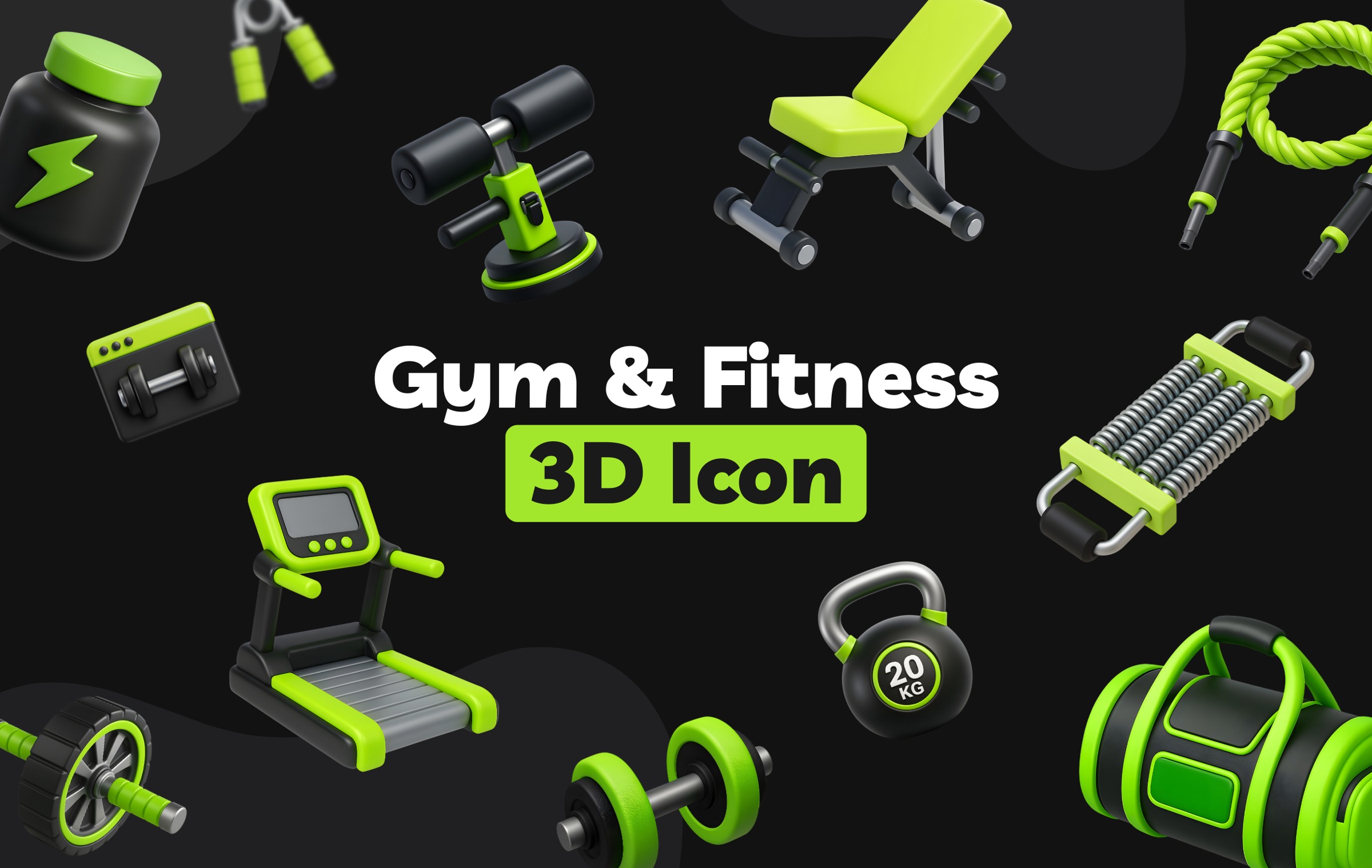 Gym & Fitness 3D Icon for UI Designers