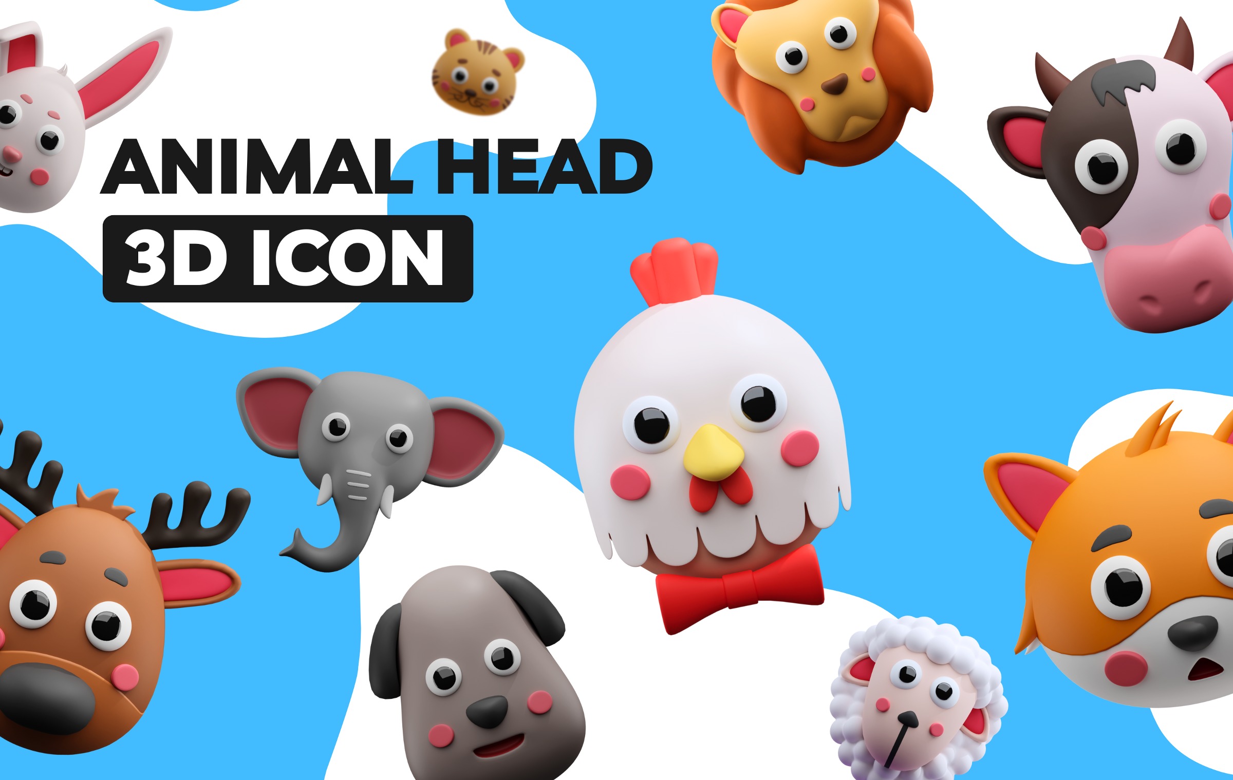 Animal Avatar Free 3D Icon Pack for Designers - Pikkovia