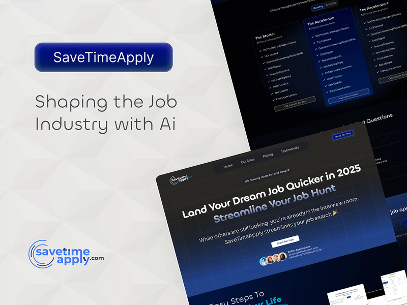 SaveTimeApply - Modern Website UI Design