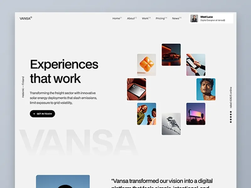 Vansa by Dorian Hoxha - Portfolio, Agency design asset by webflow