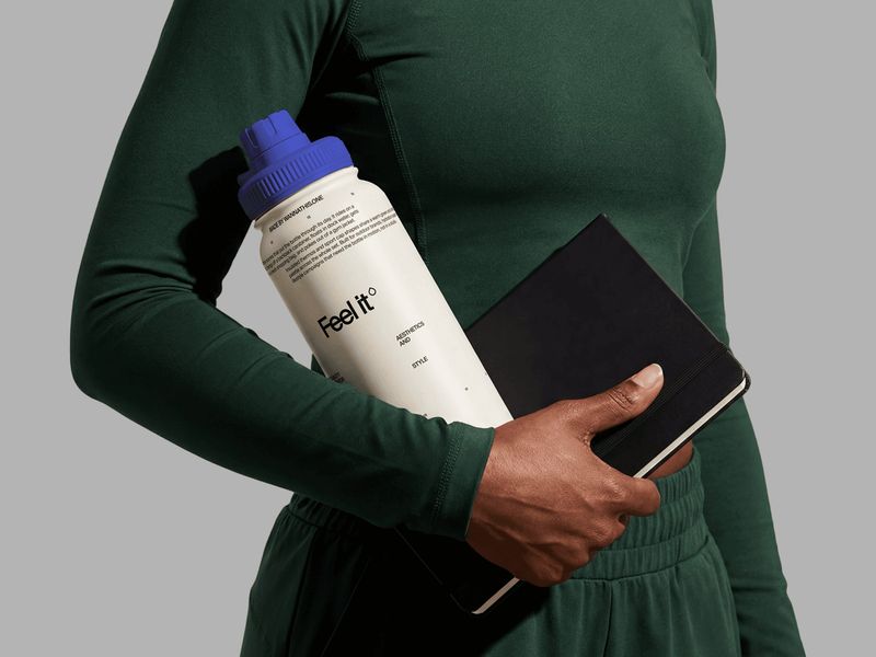 Travel Bottle Mockup with Notebook