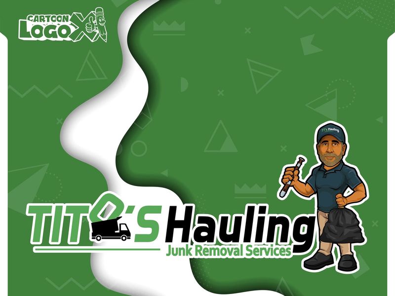 Cartoon Portrait Logo Design and Branding Kit for Junk Removal Business