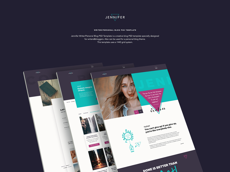 Jennifer Writer Blog PSD Template