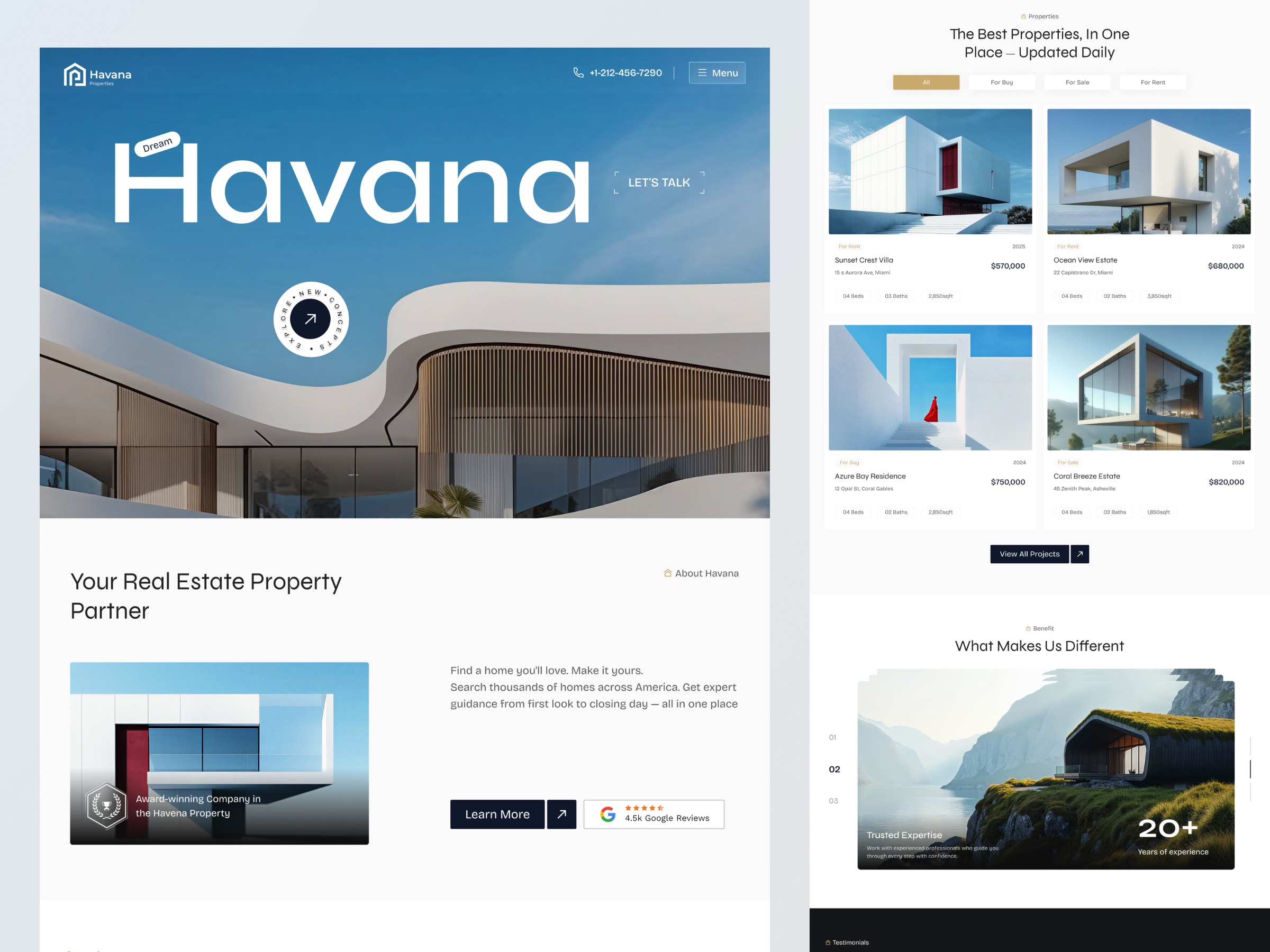 Havana Real Estate is a modern Framer website template Image 0