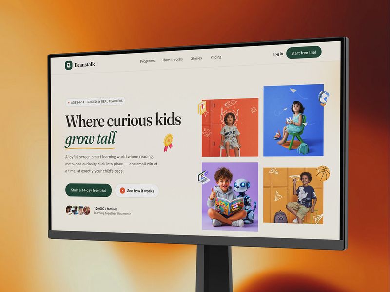 Beanstalk — Kids School Website UI/UX