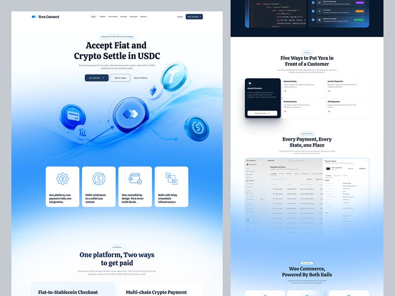 Fiat & Crypto Payment Platform — Landing Page UI/UX Design