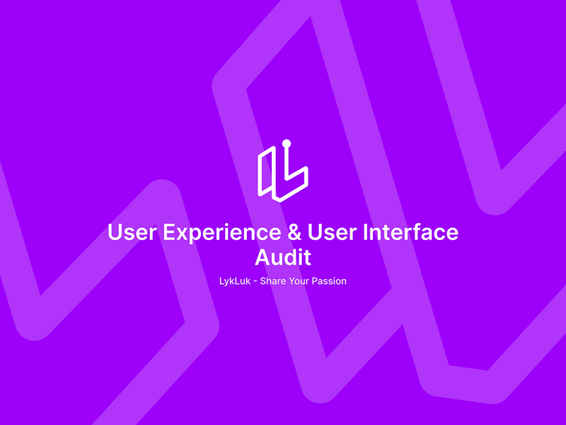 UX/UI Design Audit - LykLuk
