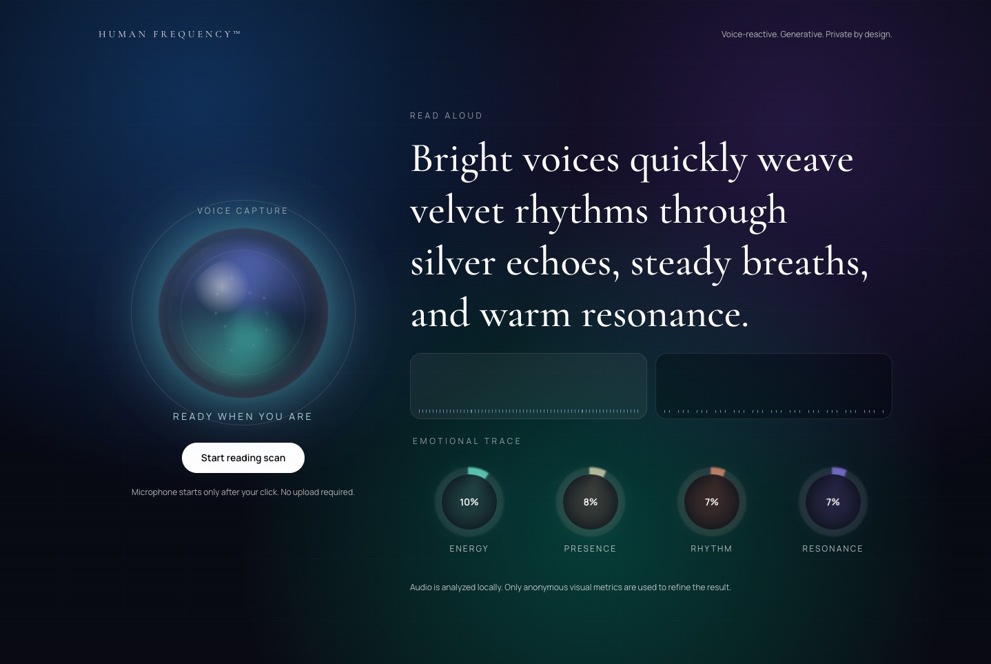 Human Frequency™ — A Voice-Generated Digital Aura Image 0