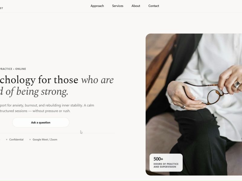 Lumen — Editorial Landing Page for Mental Health Professionals
