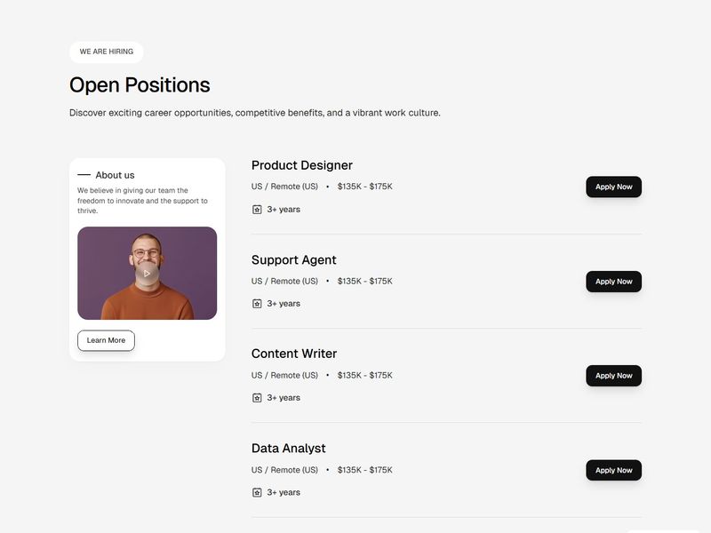 Career Component by Framify Design