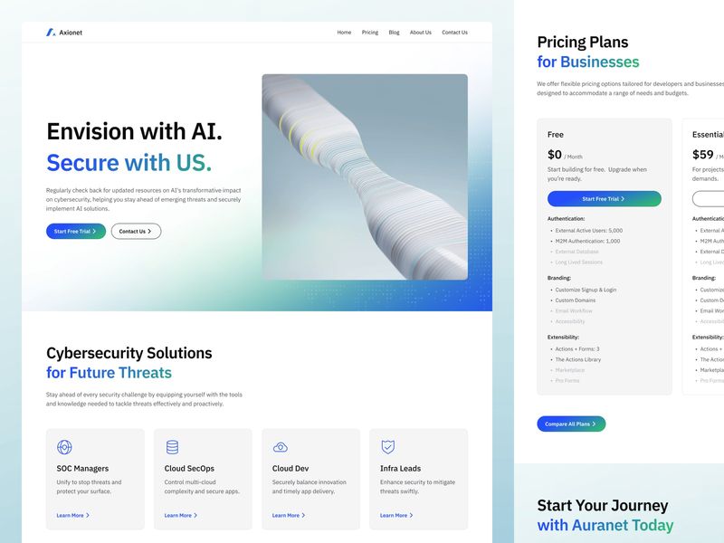 Axionet — AI Cyber Security Startup Website