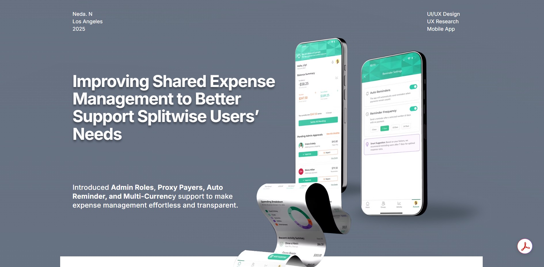 Splitwise Case Study | Neda Naghieh Image 0