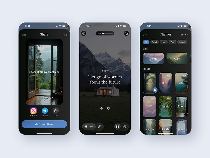 Affirmation mobile app