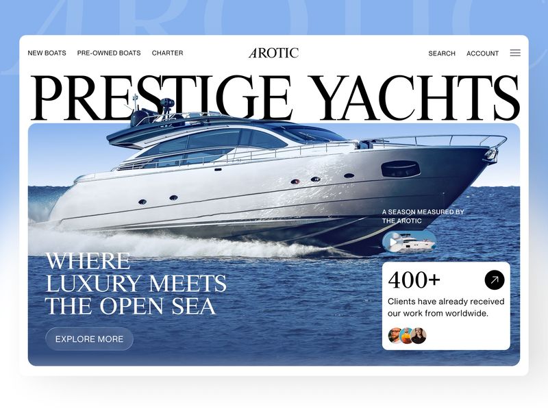 Luxury Website Design For Yacht Club – Arotic