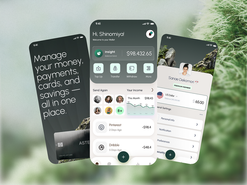 Astera – Fintech Mobile Wallet App UI/UX 💳📱