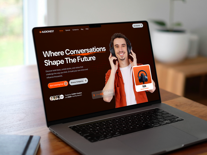 Podcast Streaming Platform Website Design - AUDIONEST