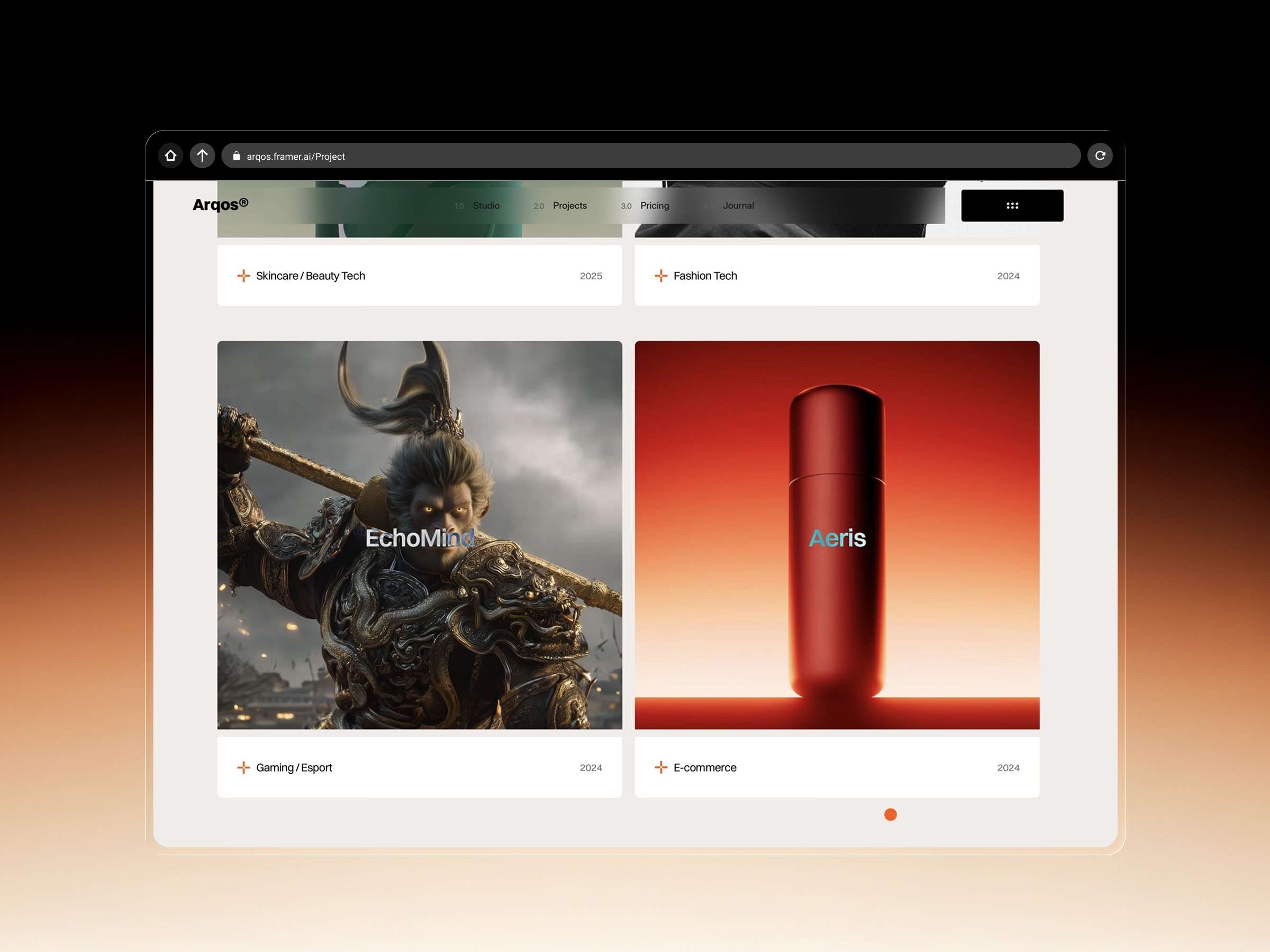 Arqos: AI Studio Portfolio Website Template Image 0