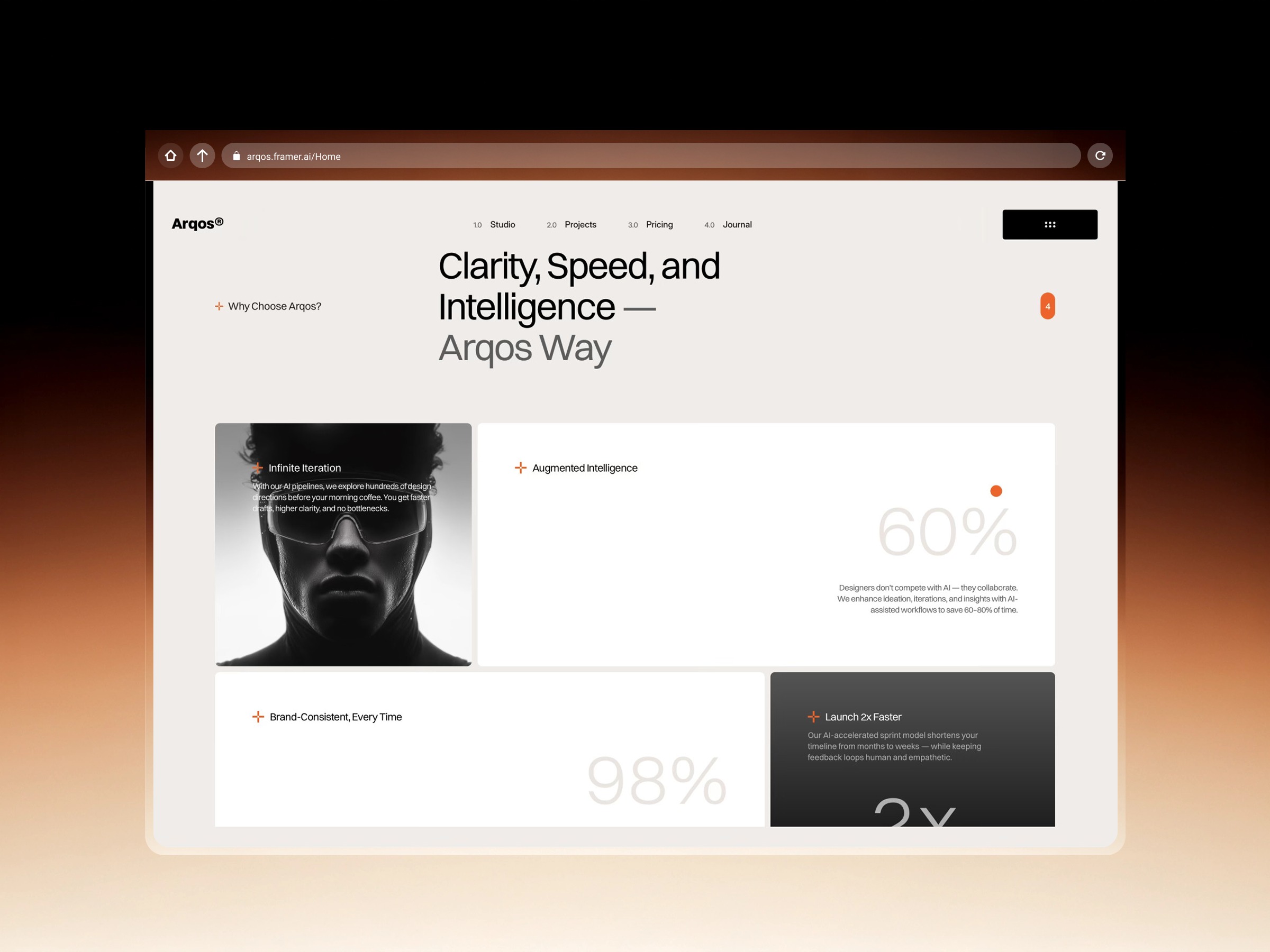 Arqos: AI Studio Portfolio Website Template Image 1