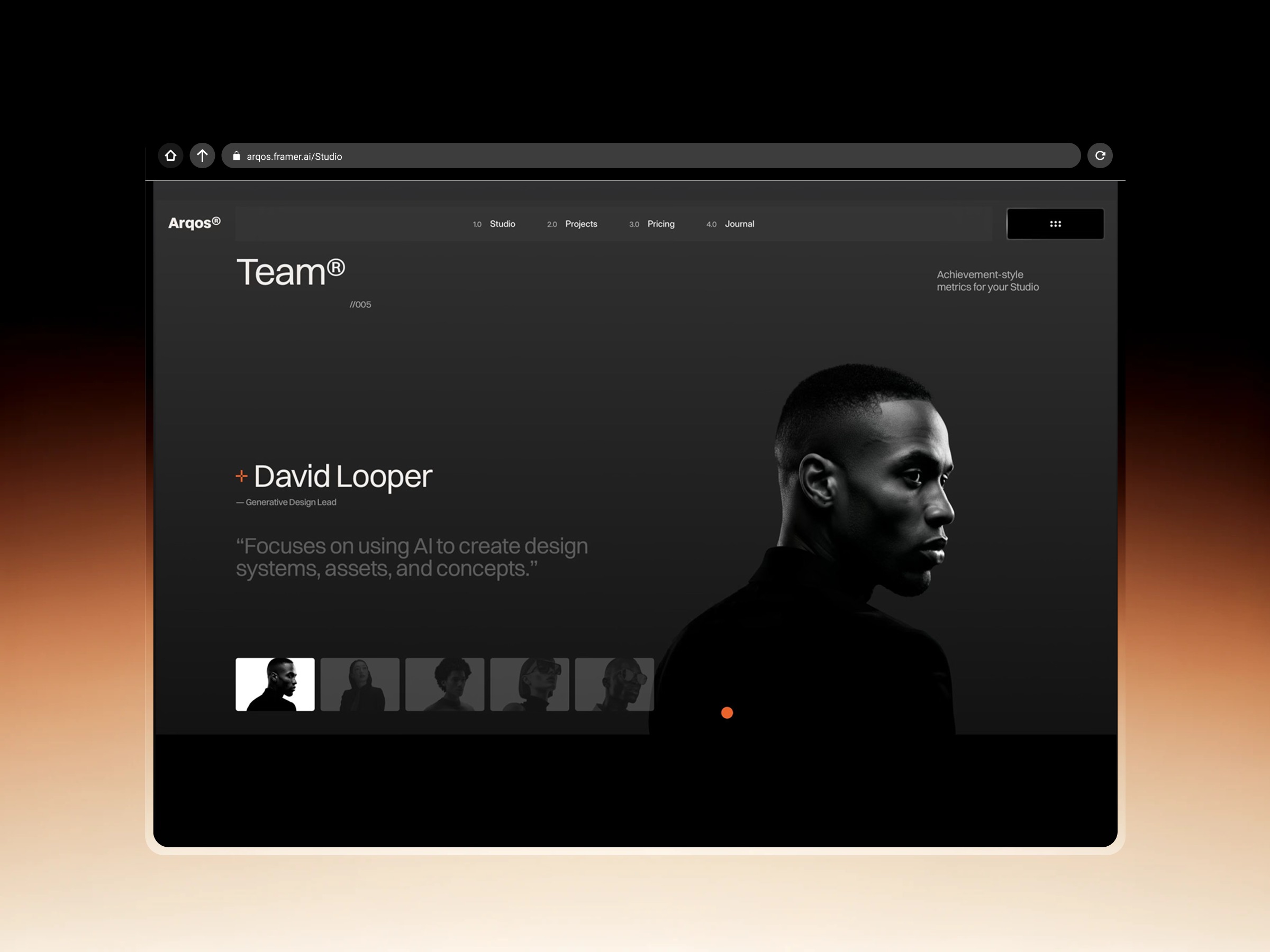 Arqos: AI Studio Portfolio Website Template Image 2