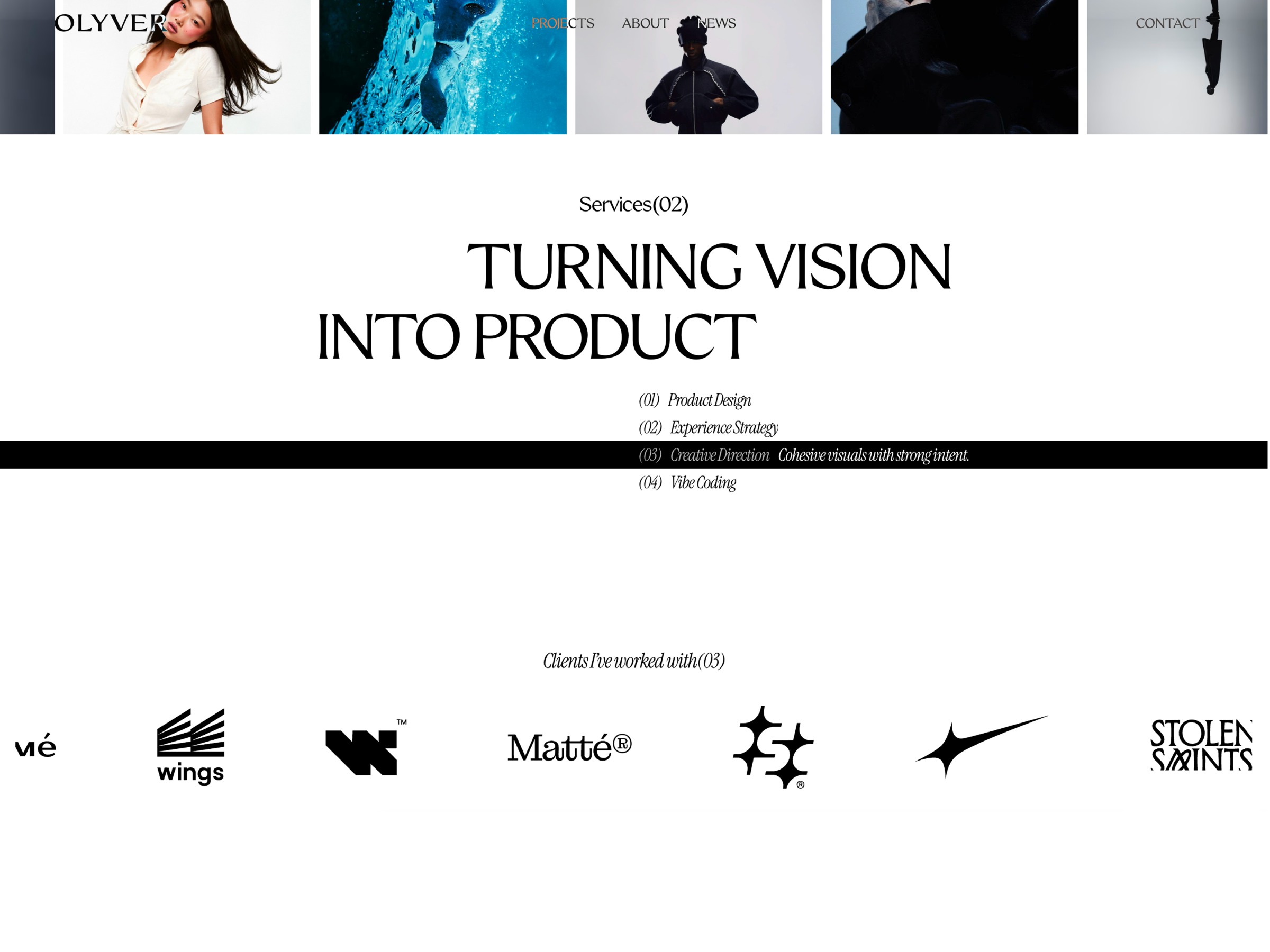 Olyver: Free Portfolio Website Template by FTC Studio — Framer Marketplace Image 1