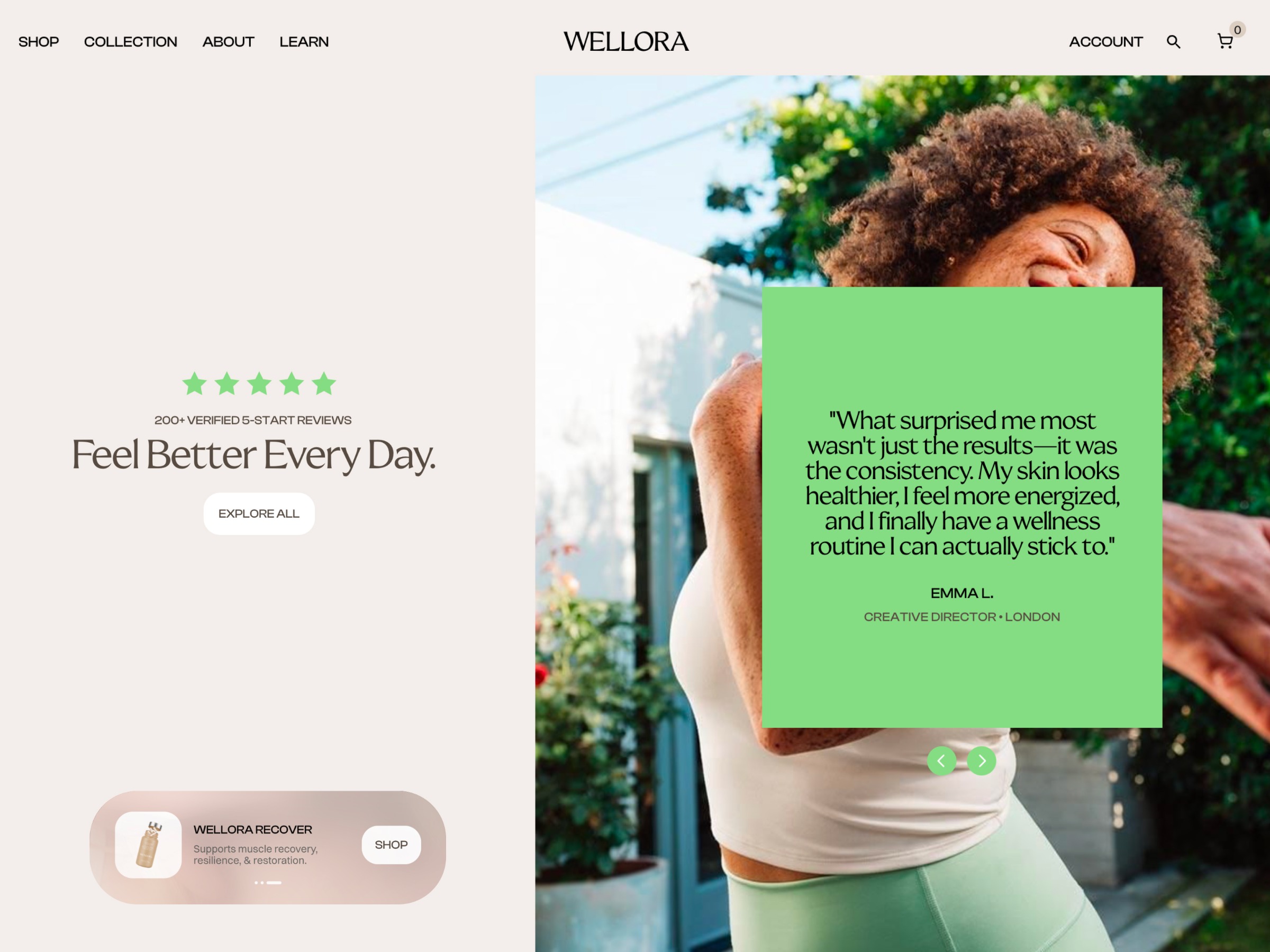 Wellora: Responsive Ecommerce Website Template by FTC Studio Image 0