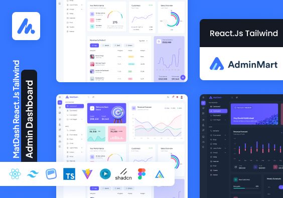 MatDash Tailwind React Admin Template - Adminmart by AdminMart on Muzli